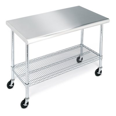 Seville Classics Nsf Stainless Steel Kitchen Work Table Cart