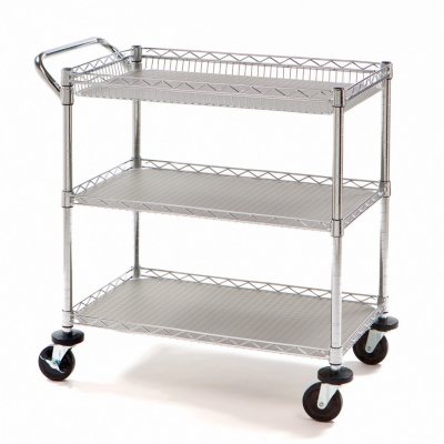 Seville Classics 3-Shelf UltraZinc Commercial Utility Cart