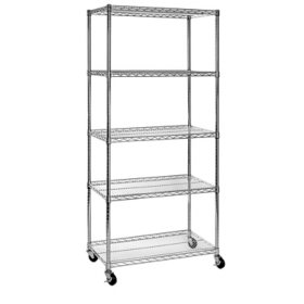 Seville Classics® 5-Tier Commercial Wire Shelving, 18" x 36" x 75"H