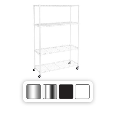 Seville Classics 4-Tier Steel Wire Shelving, 36" W x 14" D x 56.5"H