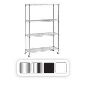 Seville Classics 4-Tier Steel Wire Shelving, 36" W x 14" D x 56.5"H 
