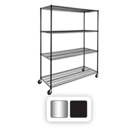 Seville Classics MEGA RACK 4-Tier NSF Steel Wire Shelving, 60" x 24" x 76" H