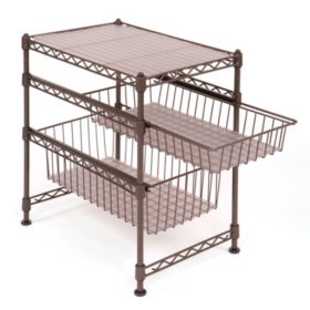 Seville Classics Stackable Kitchen Cabinet Organizer Bronze