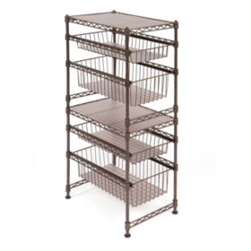 Seville Classics Stackable Kitchen Cabinet Organizer Bronze