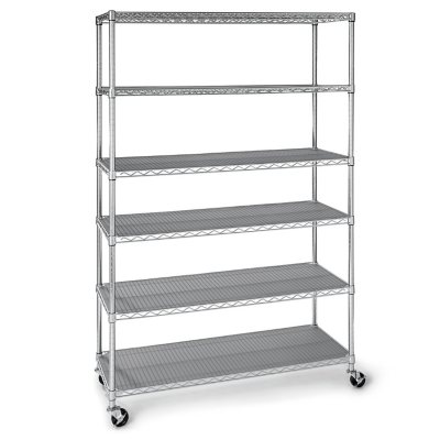 large metal storage shelves