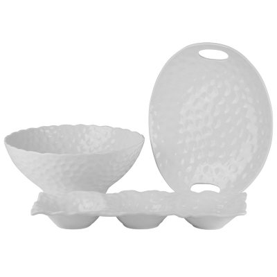 10 Strawberry Street Whittier Dimple Serveware, 3Piece Set Sam's Club