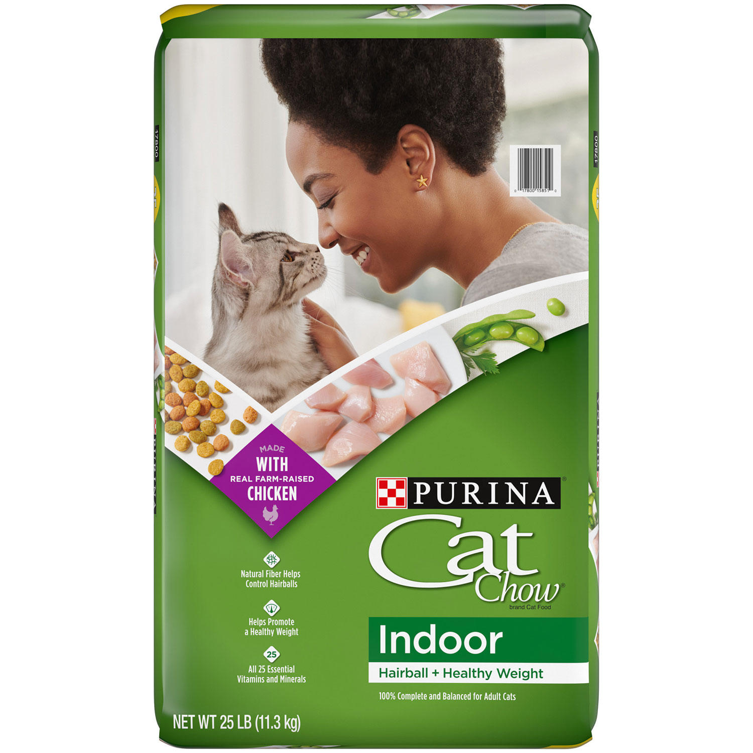 Purina Cat Chow Indoor Dry Cat Food, Hairball + Healthy Weight (25 lbs.)