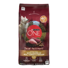 Purina ONE SmartBlend True Instinct Adult Dry Dog Food, Real Turkey & Venison (40 lbs.)