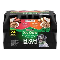 Purina Dog Chow High Protein Wet Dog Food in Savory Gravy, Beef & Chicken Variety Pack (13 oz., 24)