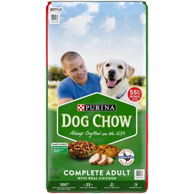 Purina Dog Chow Dry Dog Food Complete Adult with Real Chicken 55