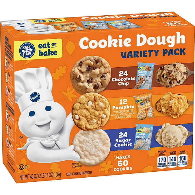 Pillsbury Ready-To-Bake Fall Cookie Dough Variety Pack (60 cookies)