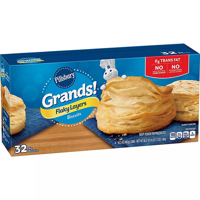 Pillsbury Grands! Flaky Layers Original Biscuits 65.2 oz., 32 ct.
