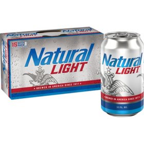 Natural Light Lager Beer, 12 fl. oz. can, 15 pk.