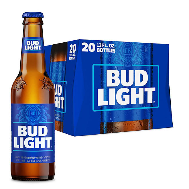 Bud Light Beer 12 fl. oz. bottle, 20 pk.