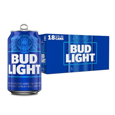 Bud Light Beer (12 fl. oz. can, 18 pk.) - Sam's Club