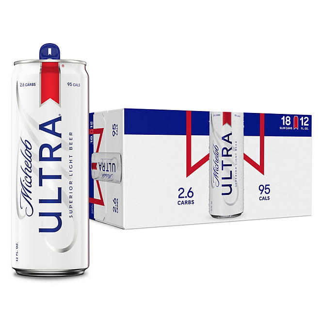Michelob Ultra Superior Light Beer 12 fl. oz. can, 18 pk.
