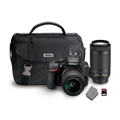 Nikon D5600 24MP CMOS DSLR with 18-55mm VR Lens, 70-300mm Lens, Camera Bag,  and 32GB SD Card - Sam's Club