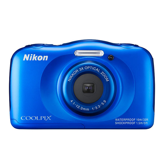 Nikon Coolpix S33 13.2MP CMOS HD Digital Waterproof Camera with 3x Optical Zoom - Various Colors
