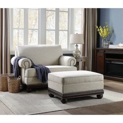 overstuffed chair ottoman sale