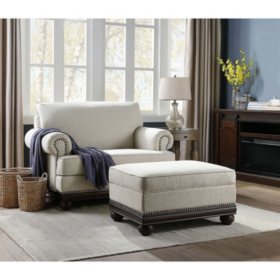 Member S Mark Grayson Oversized Chair And Storage Ottoman Sam S Club