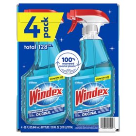 Windex Original Glass Cleaner 4x32 oz bottles, 128 oz Total