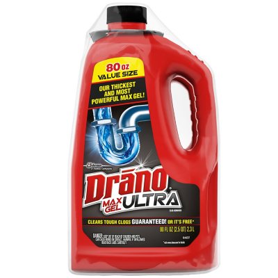 Drano Max Gel Drain Clog Remover and Cleaner for Shower or Sink Drains,  Unclogs and Removes Hair, Soap Scum and Blockages, 80 Oz : Health &  Household 