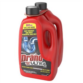 Drano Max Ultra Gel Clog Remover 80 fl. oz./bottle, 2 pk.