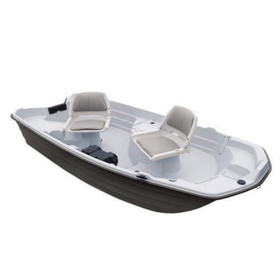 12 ft Sun Dolphin composite 2 person fishing boat with Minkota 55