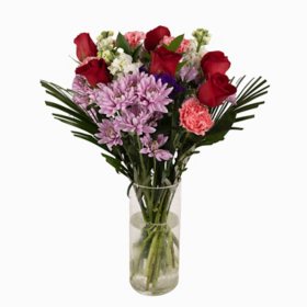 Member's Mark Mother's Day Rose Arrangement with Vase, 22 stems