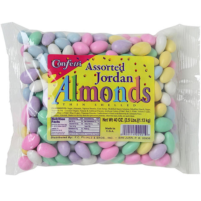 Confetti Assorted Jordan Almonds 2.5 lbs.
