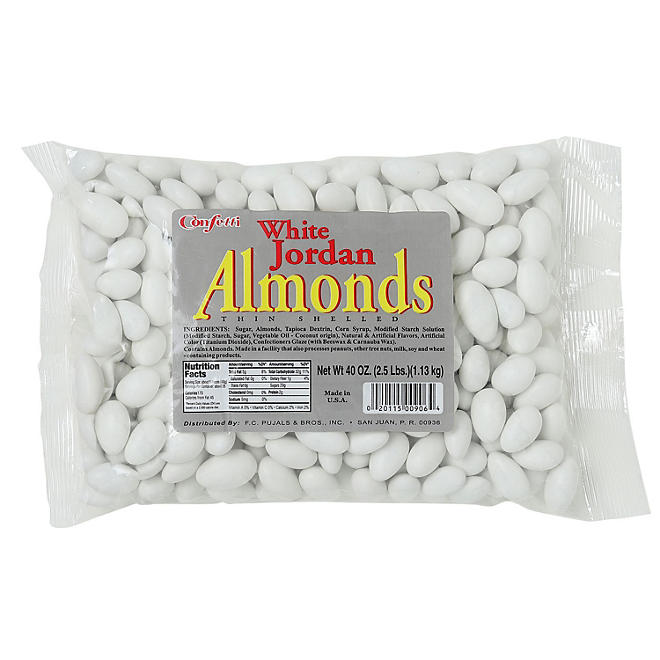 Confetti White Jordan Almonds 2.5 lbs.