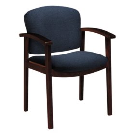 HON 2111 Invitation Reception Series Wood Guest Chair, Blue/Mahogany