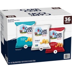 Cape Cod Chips, Variety Pack, 1 oz., 36 ct.