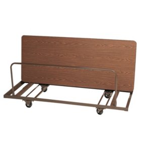 Correll 8' Edge Stacking Table Truck, Walnut Brown