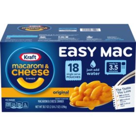 Kraft Easy Mac Original Flavor Single-Serve Pouches 18 pk.