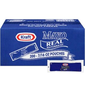 Kraft Real Mayo Mayonnaise Single Serve Pouches, 200 ct.