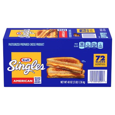 Kraft Singles American Cheese Slices (3 Lbs., 72 Ct.) - Sam'S Club