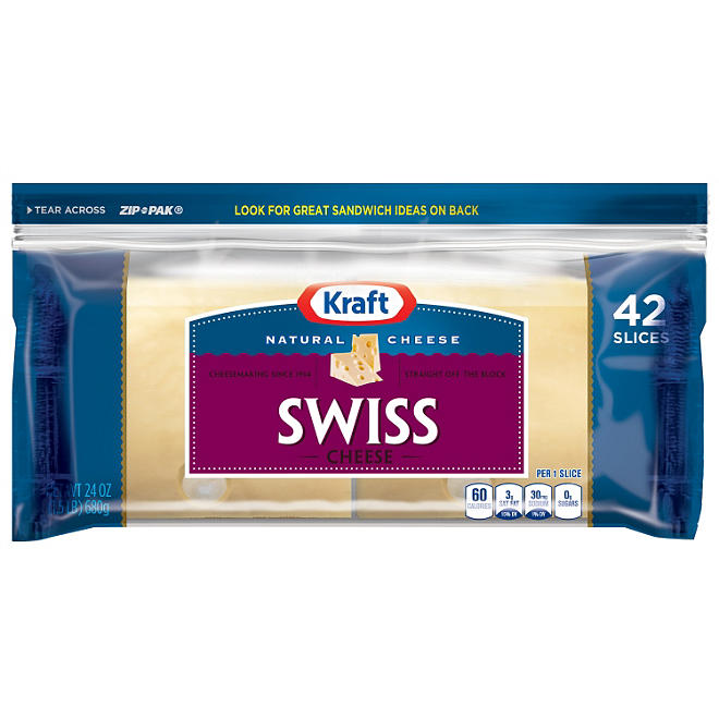 Kraft® Deli Fresh Slices Natural Swiss - 42ct