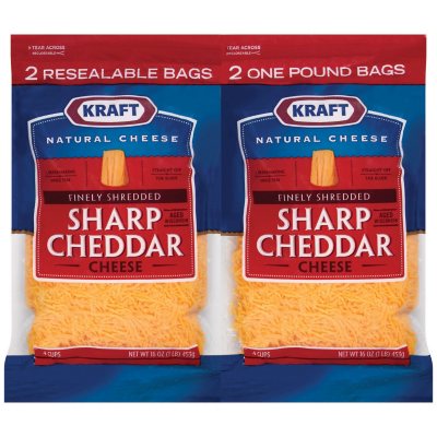 Kraft® Finely Shredded Sharp Cheddar Cheese - 16 oz. - 2 ct. - Sam's Club