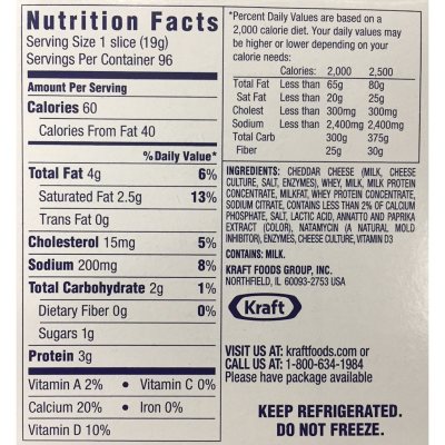 26 Kraft Singles Nutrition Label - Labels 2021