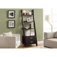 Bookcase - 69"H Ladder with 2 Storage Drawers, Assorted Colors
