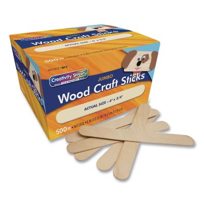 Chenille Kraft Jumbo Size Natural Wood Craft Sticks, 6 x 3/4 (500 per box)  - Sam's Club