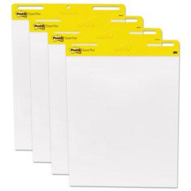 Post-It - Self-Stick Easel Pads, White, 30 Sheets - 4 Pack