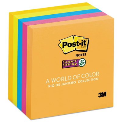 Post-it Notes Super Sticky - Pads in Rio de Janeiro Colors, 3 x 3, 90/Pad -  5 Pads/Pack - Sam's Club