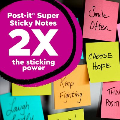 Post-it Super Sticky Notes, 4x6 in, 5 Pads, 2x the Sticking Power, Canary  Yellow, Recyclable