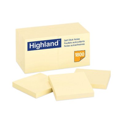 Photos - Self-Stick Notes 3M Highland - , 3 x 3, Yellow - 18 100-Sheet Pads/Pack MMM654918PK 