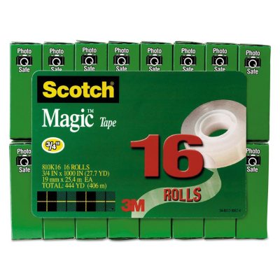 Scotch Magic Tape Refill, 1 Core, 0.75 x 22.2 yds, Clear, 6/Pack
