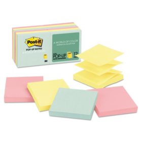 Post-it Pop-up Notes - Original Pop-up Refill, 3 x 3, Marseille, 100/Pad -  12 Pads/Pack
