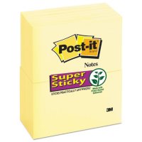 Post-it Notes Super Sticky - Canary Yellow Note Pads, 3 x 5, 90/Pad -  12 Pads/Pack