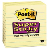 Post-it Notes Super Sticky - Canary Yellow Pads, 4 x 4, Lined, 90/Pad -  6 Pads/Pack